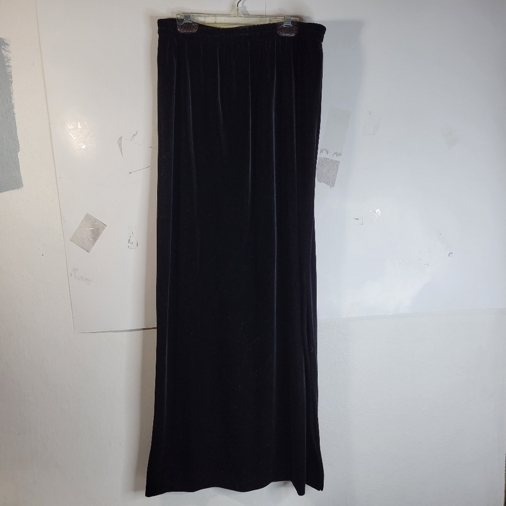 Holiday Alex Evenings Maxi Velvet/velour Black Skirt Size Petite Large